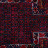 Gazak Afghan geometric pattern fringe rug 131x86cm