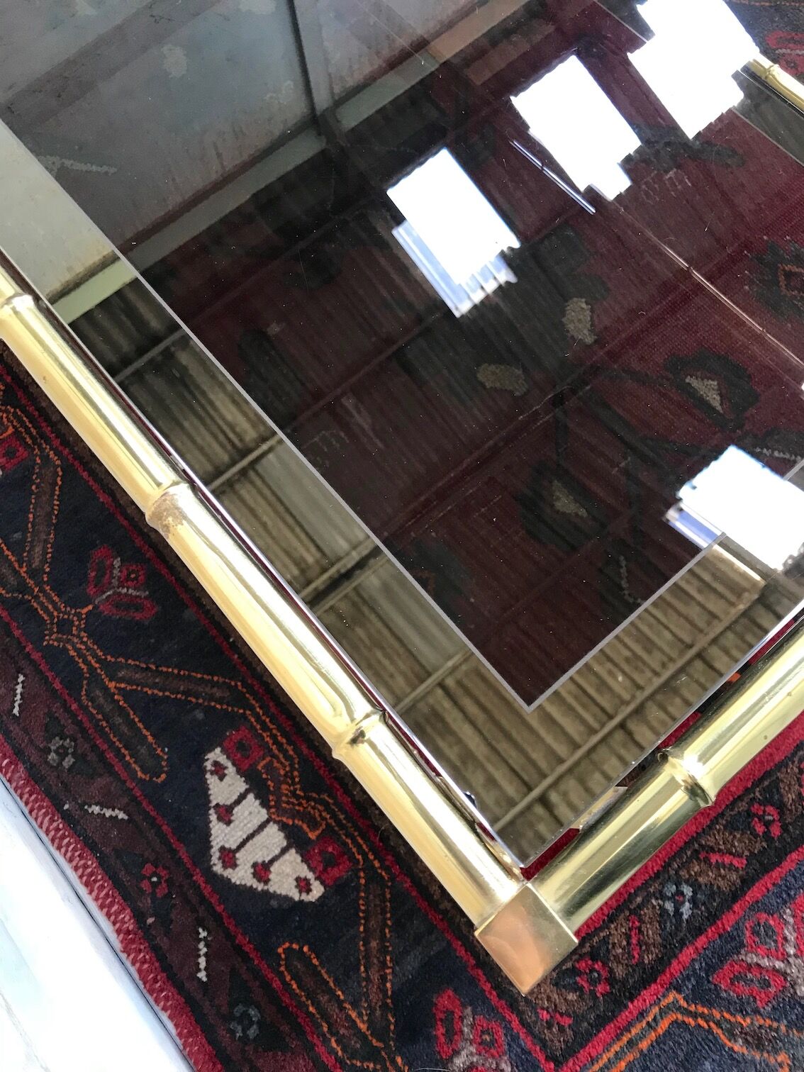 Bamboo imitation brass coffee table