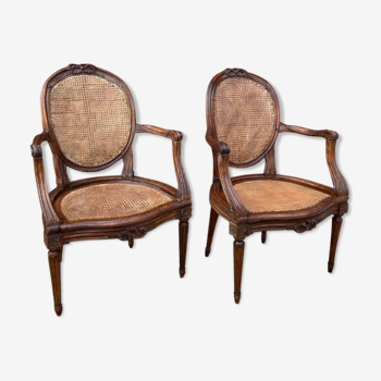 Etienne Meunier pair of Cannés Chairs From Louis XVI period