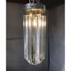 Clear “triedro” Murano glass flush mount