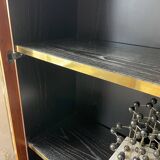 Mahey bookcase in elm and XXL brass