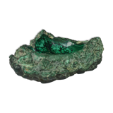 Coupelle en bloc de malachite brute