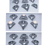 six bougeoirs tripodes aluminium design 90
