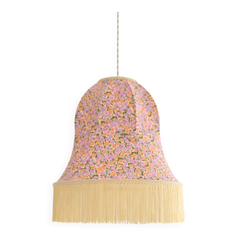Suspension Armande forme "cloche" imprimée avec franges