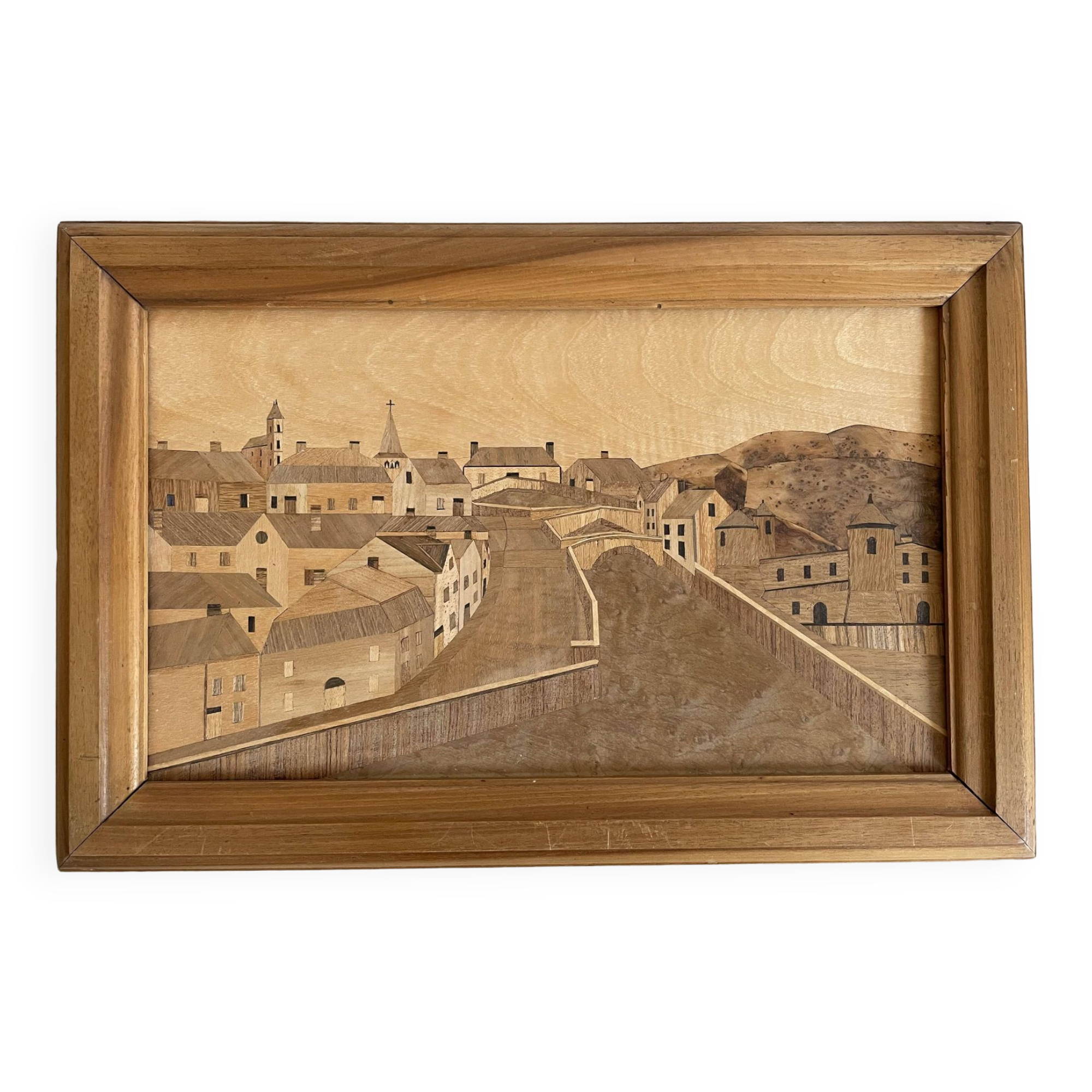 Wood marquetry table