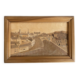 Wood marquetry table