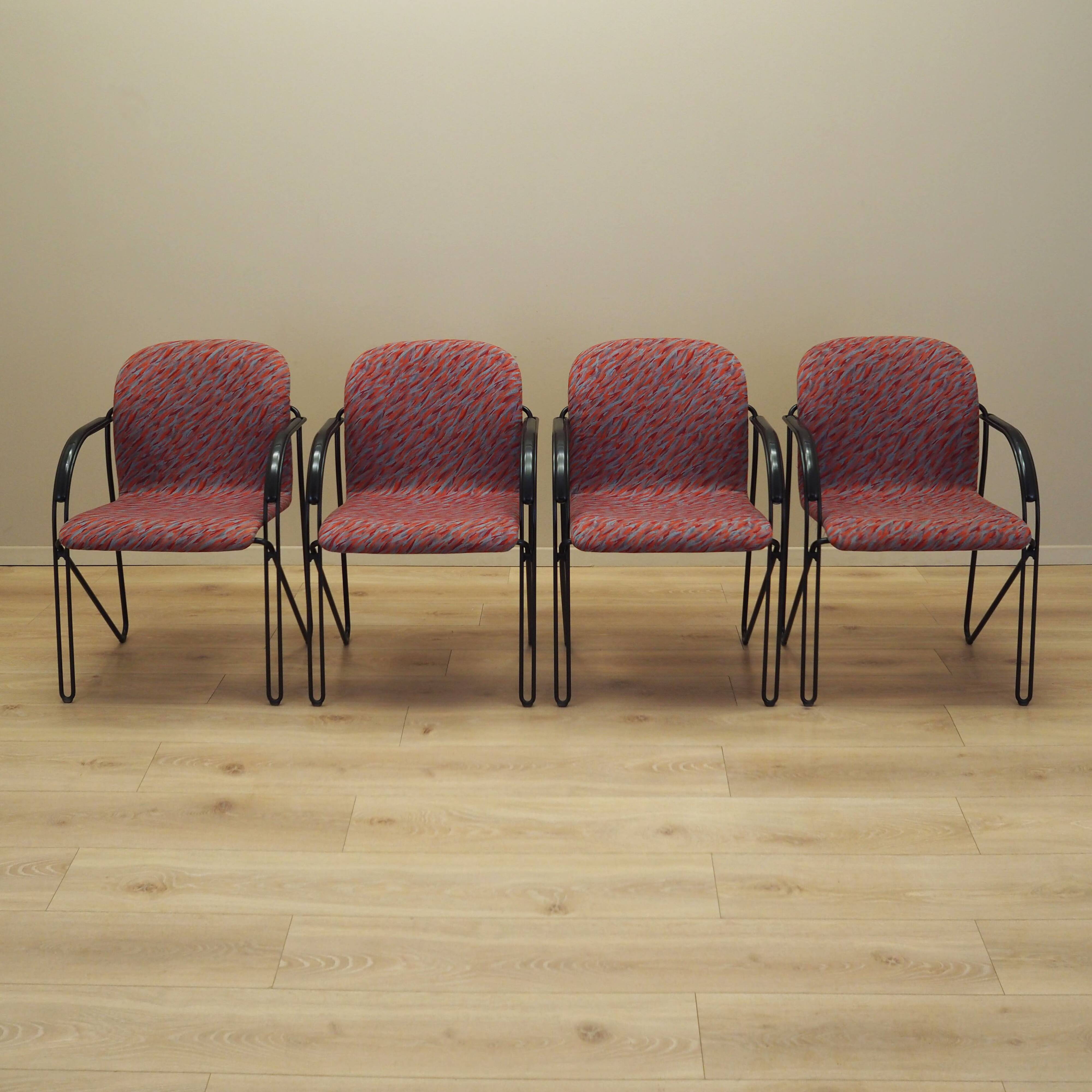 Set of four chairs, Italian design, 1980s, production: Italy