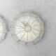 Pair of vintage wall lights in worked transparent glass – 1970s