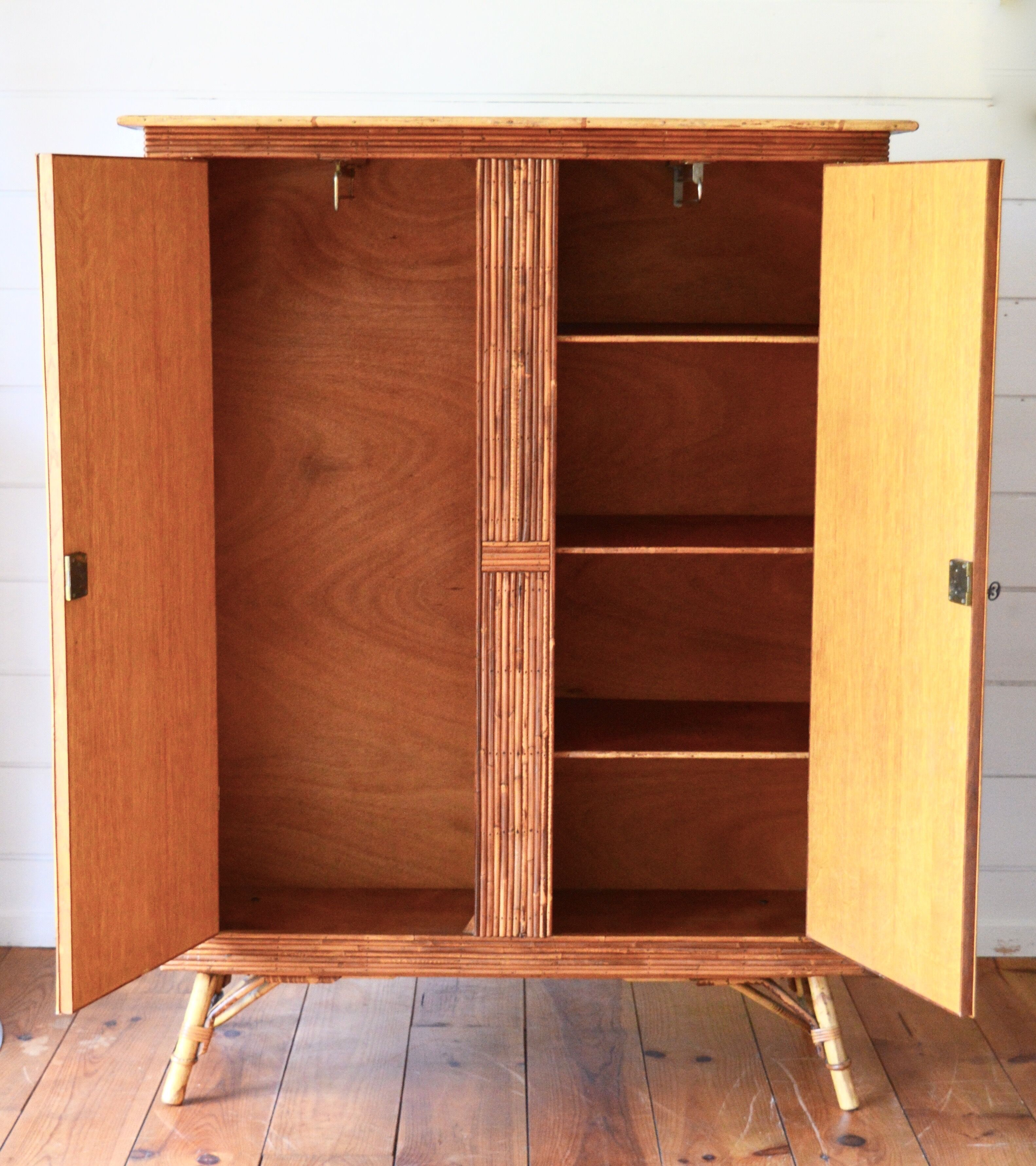 Rattan and bamboo wardrobe