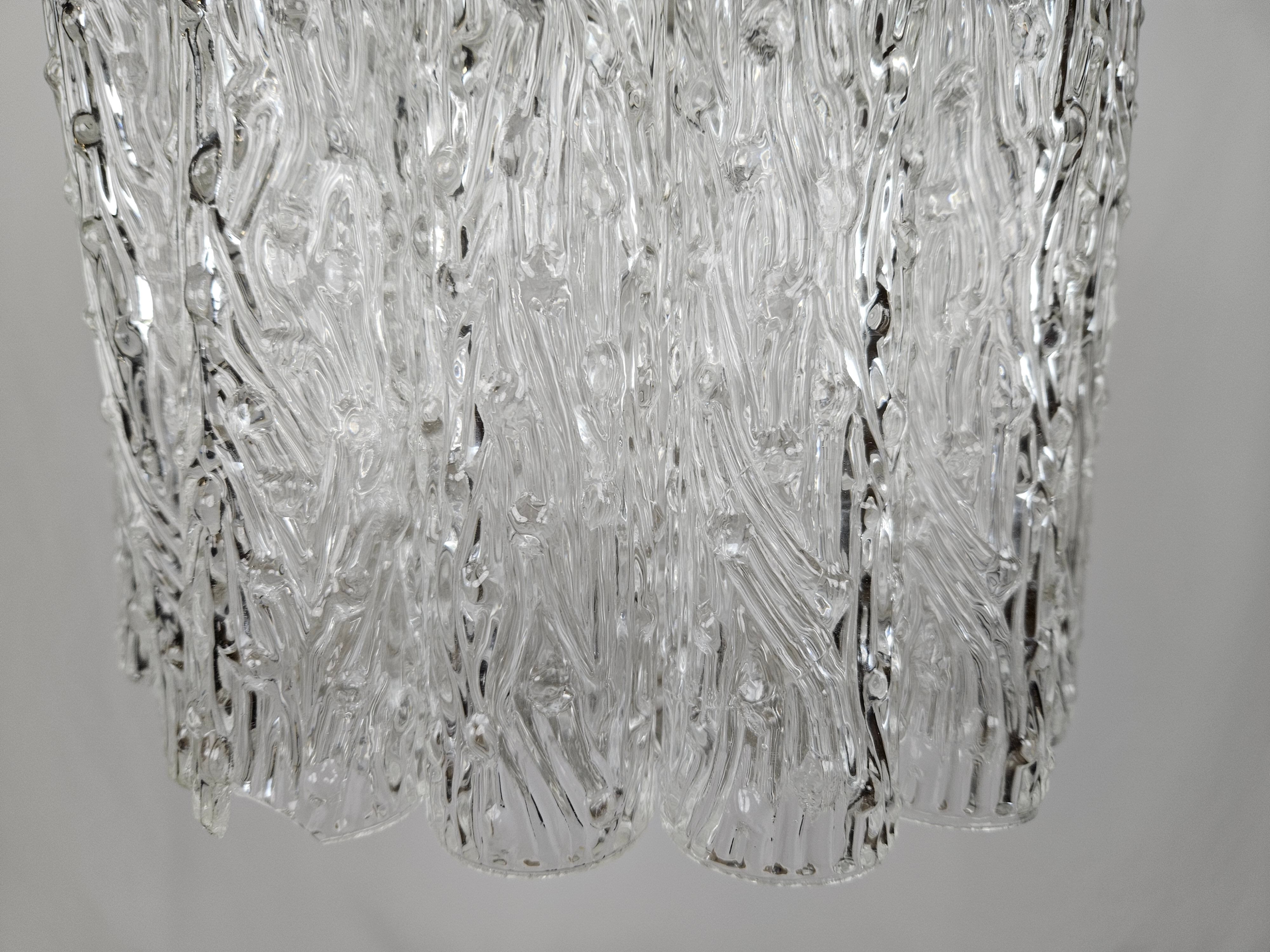 Murano glass chandelier with 14 tubular pendants