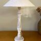 Wooden lamp foot patina white shabby