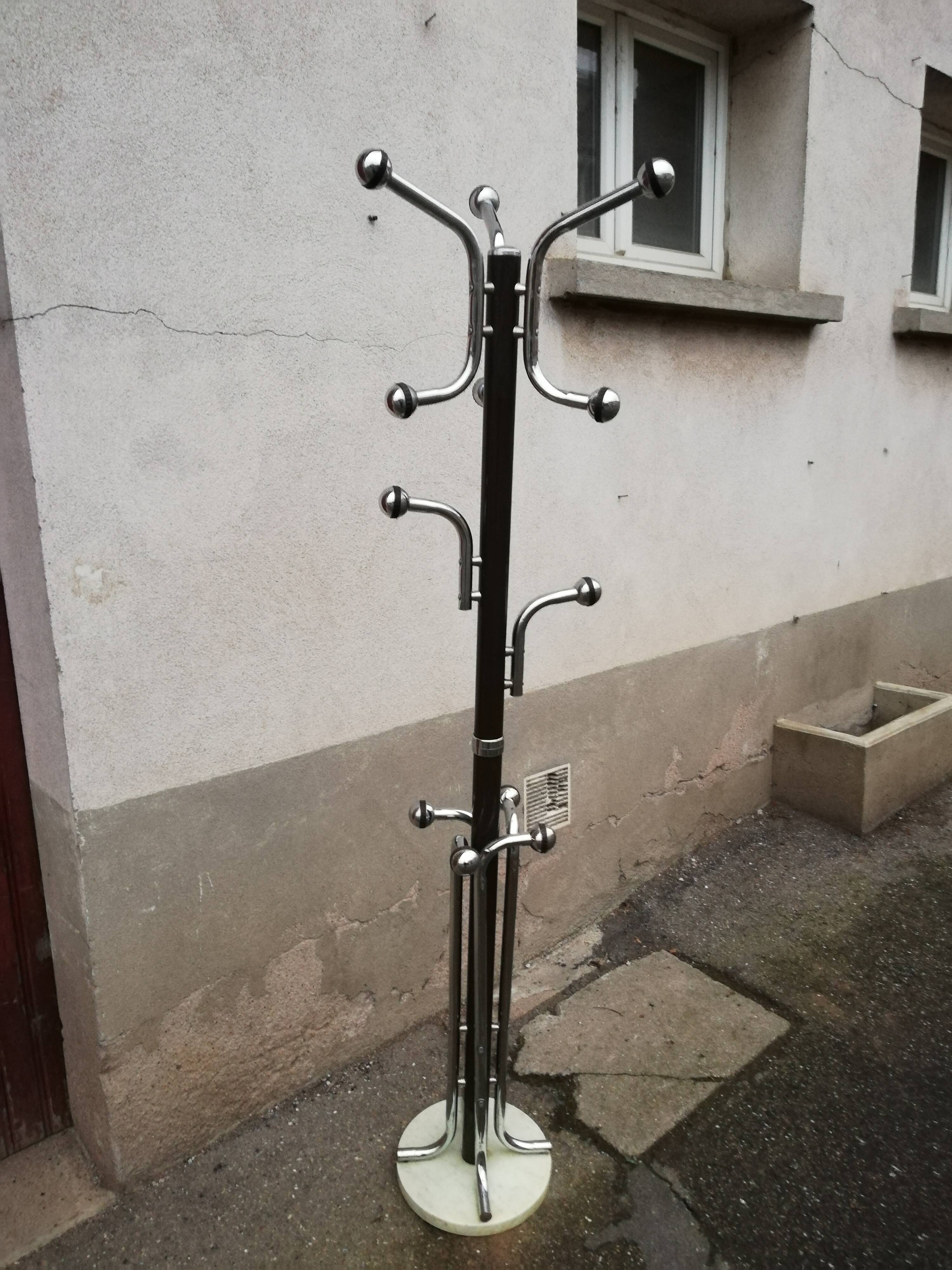 Vintage metal and marble coat rack