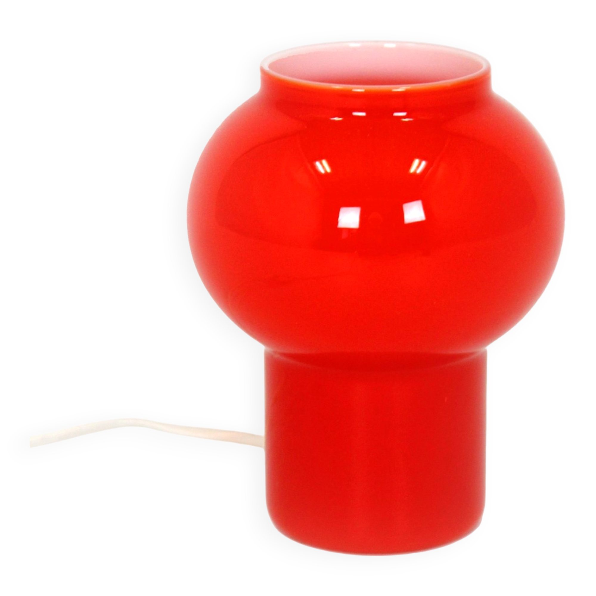 Vintage Red Glass Table Lamp attributed to Štěpán Tabery, 1970s