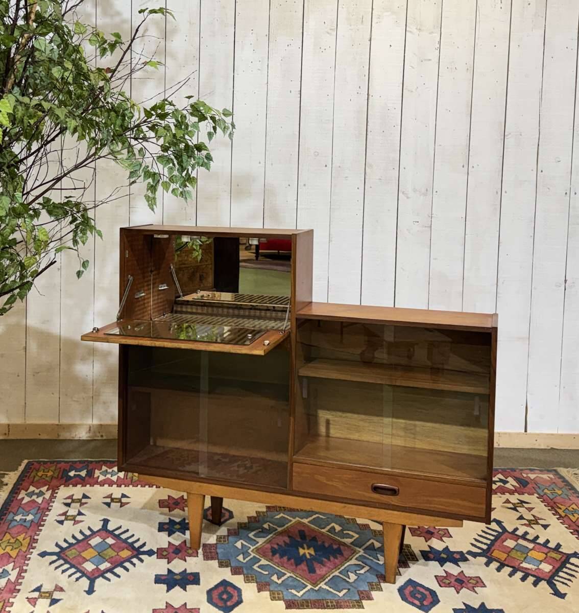 1970s teak English bar