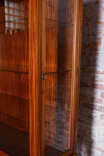 Czech Art Deco Display Cabinet in Mahogany and Glass, 1930s