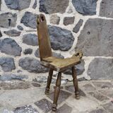 Brutalist Mountain Tripod Chair in Wood