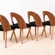 Lot de 4 chaises de salle à manger du milieu du siècle par A.Šuman, retapissées en KVADRAT