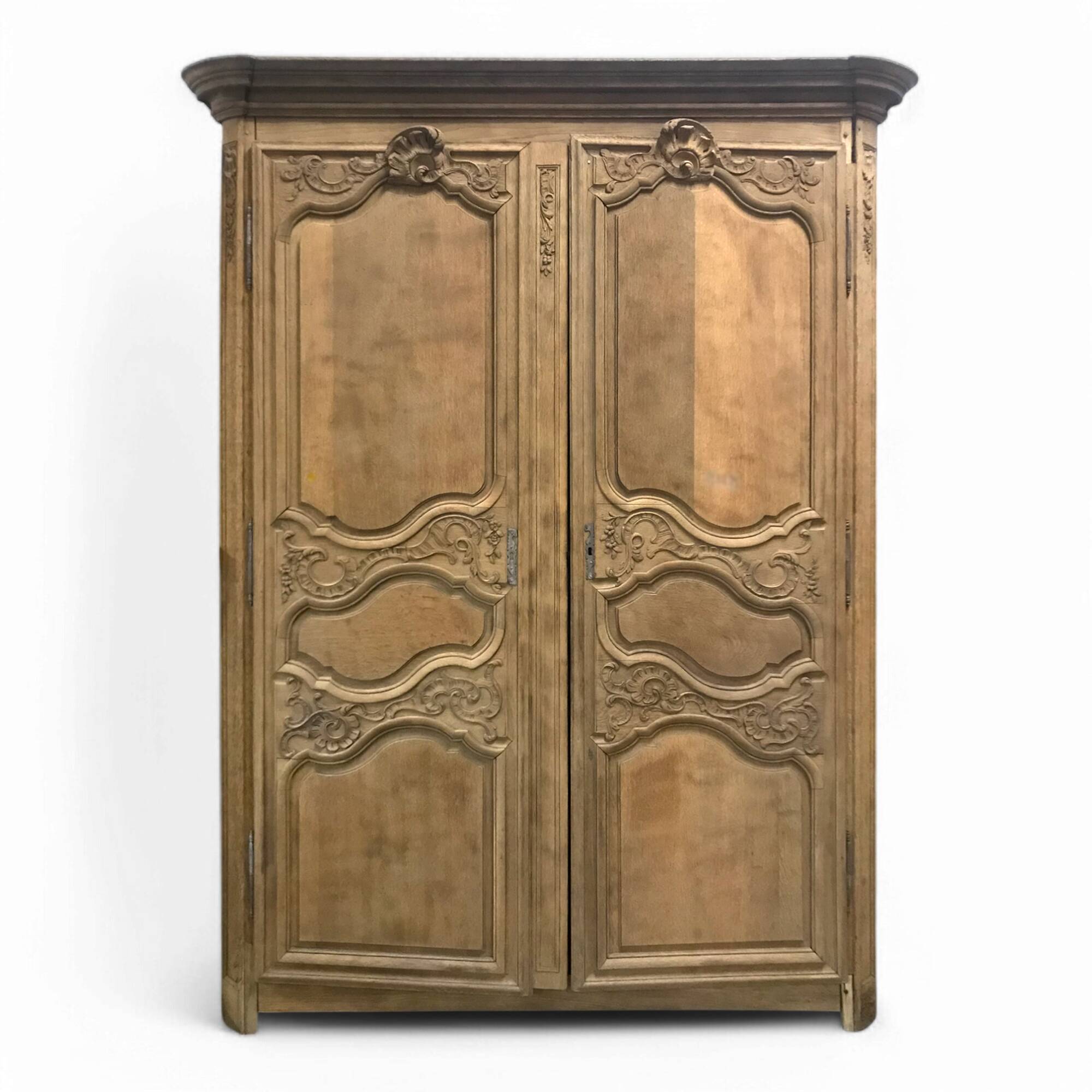 Large stripped oak wardrobe