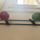 Retro coat rack with 3 red and green balls