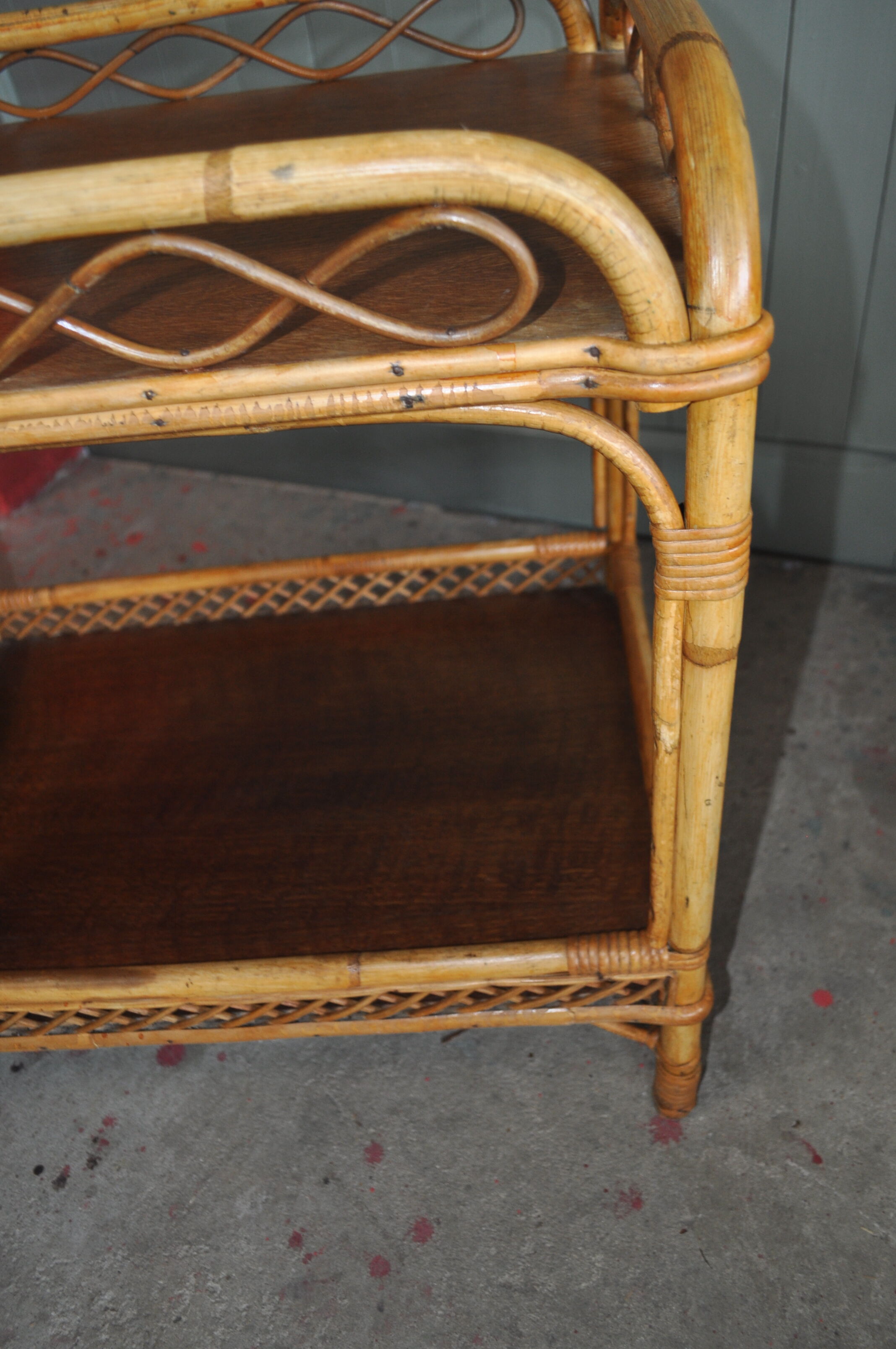 Rattan service trolley