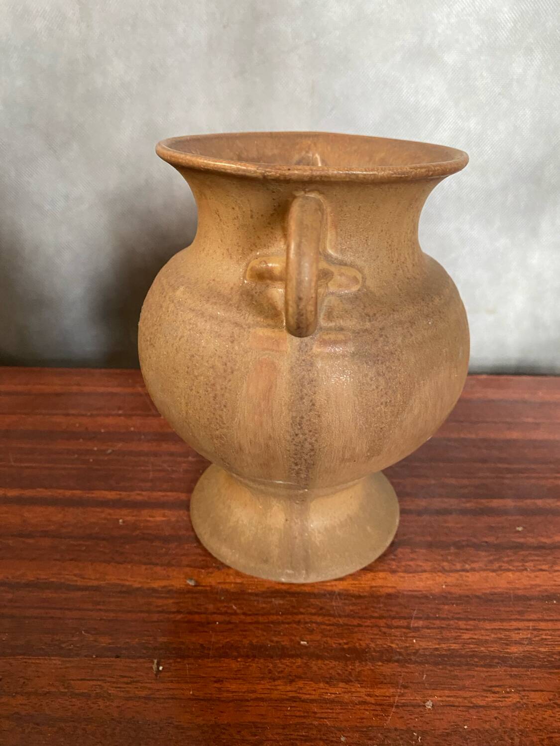 Antique vase with handles rhodes france ceramic beige vintage
