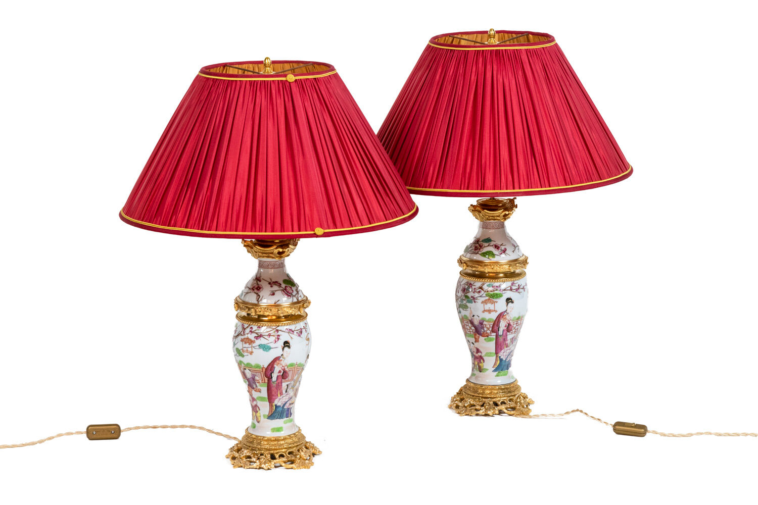 Maison Samson Pair of Canton porcelain lamps, circa 1880