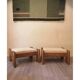 2 vintage Ottoman stools in solid oak