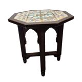Table d'appoint vintage d'Europe du Sud avec plateau en carrelage, 2e moitié du 20e siècle