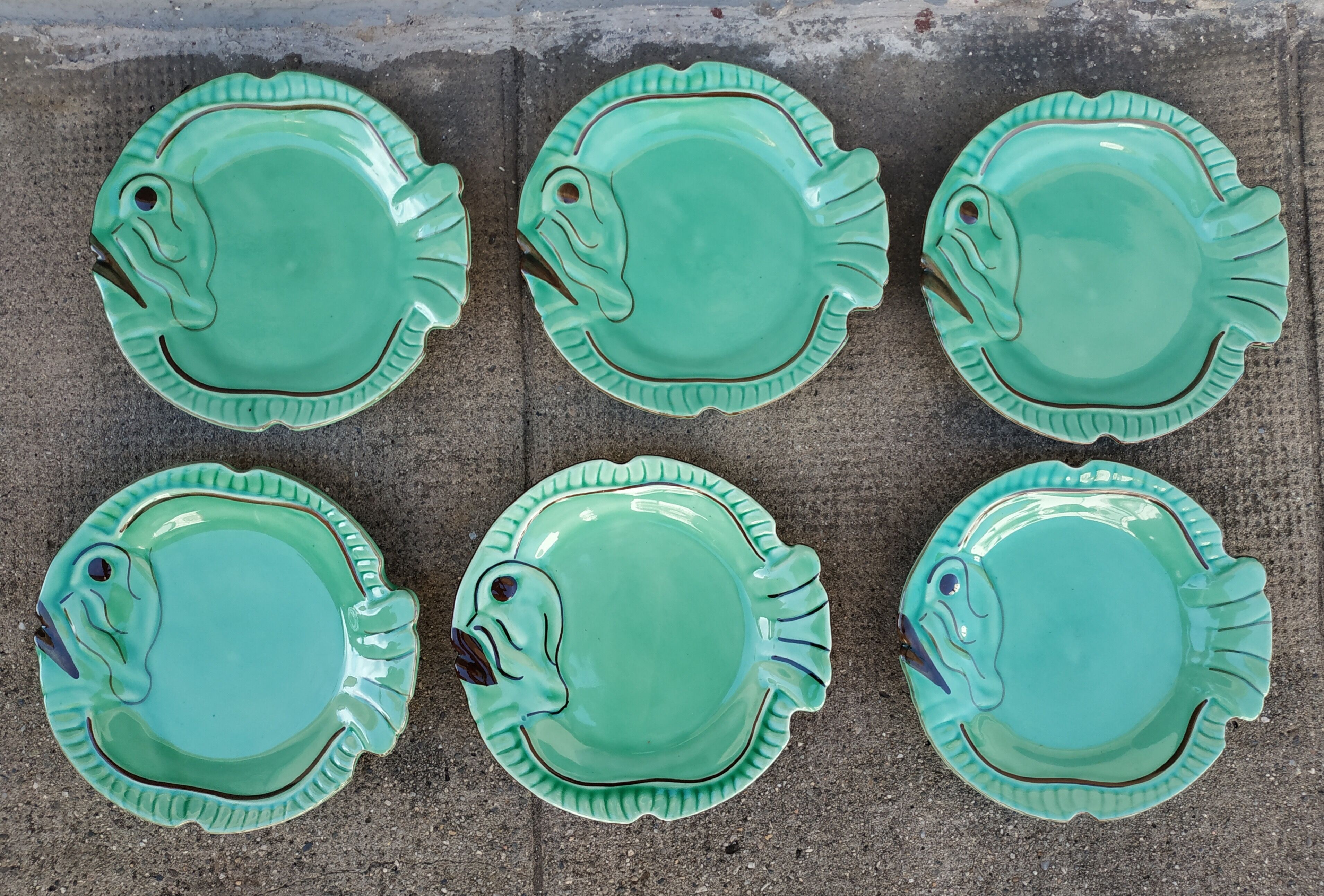 Six Vallauris ceramic plates, by Georges Huger
