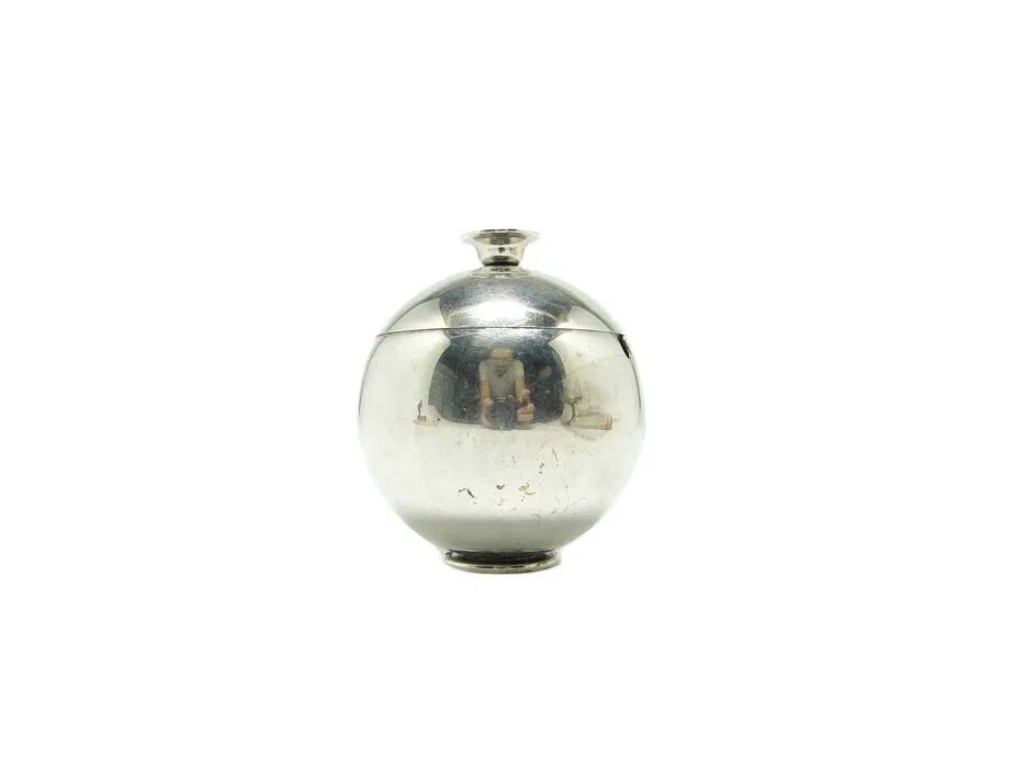 AAC Sugar Bowl mid-century modern, silver-plated brass, Poland, 1960s
