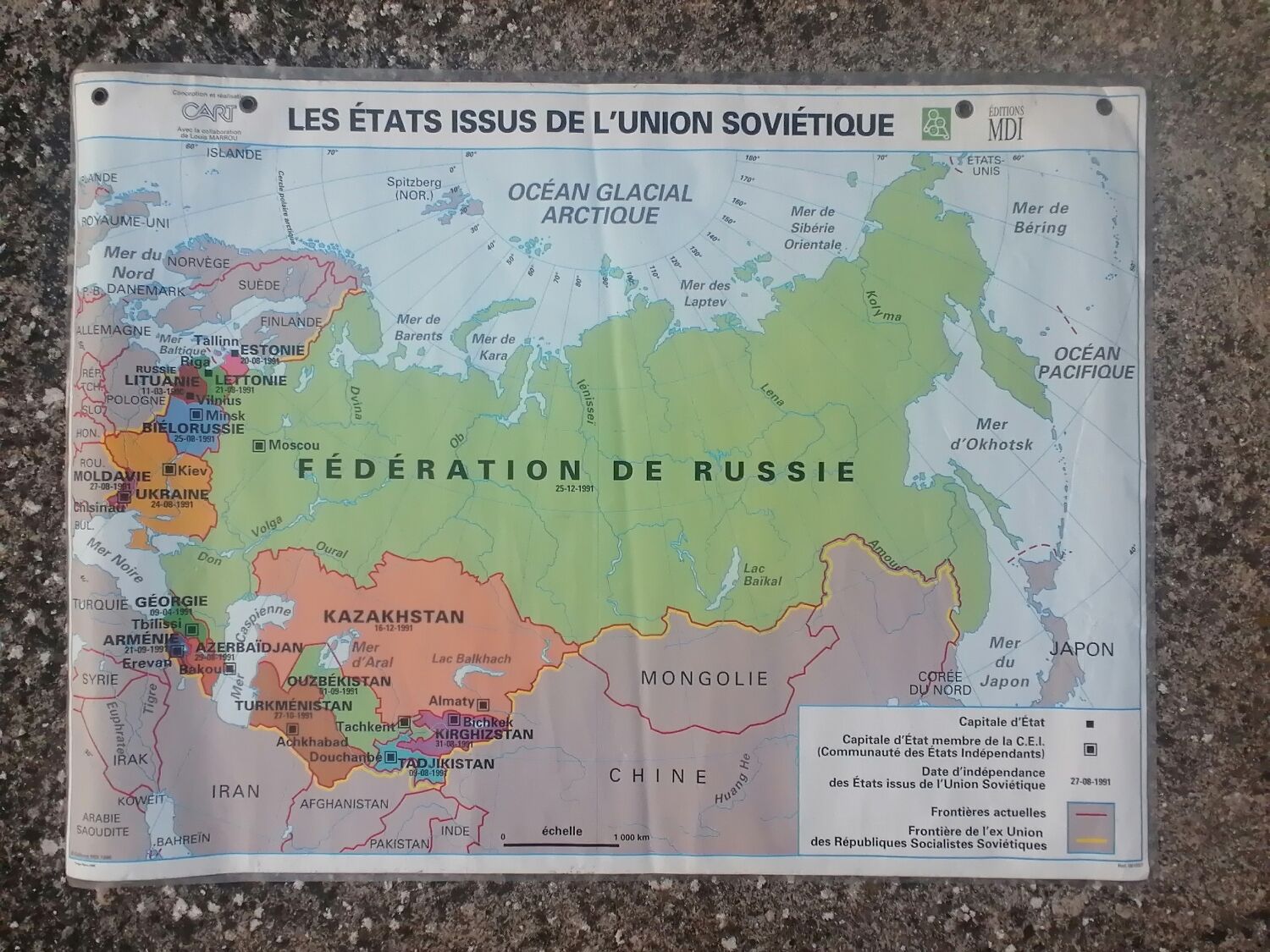 Old MDI map, the states of the Soviet Union