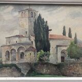 Watercolor paper church of st just de valcabrere haute garonne 31, r. chausson