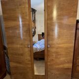 Oak wardrobe with mirror, modular wardrobe shelf including one drawer