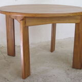 Round table in oiled solid elm House regain 1970