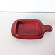 red glazed stoneware butter dish