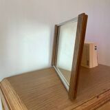 Old mirror and wood tray
