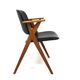 Scandinavian oak and leatherette office chair, Sweden, 1960