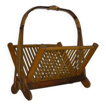 Bamboo folding magazine rack from the 40s - 50s