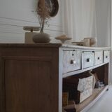 Old trading counter in solid oak – 19th century trade furniture