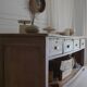 Old trading counter in solid oak – 19th century trade furniture