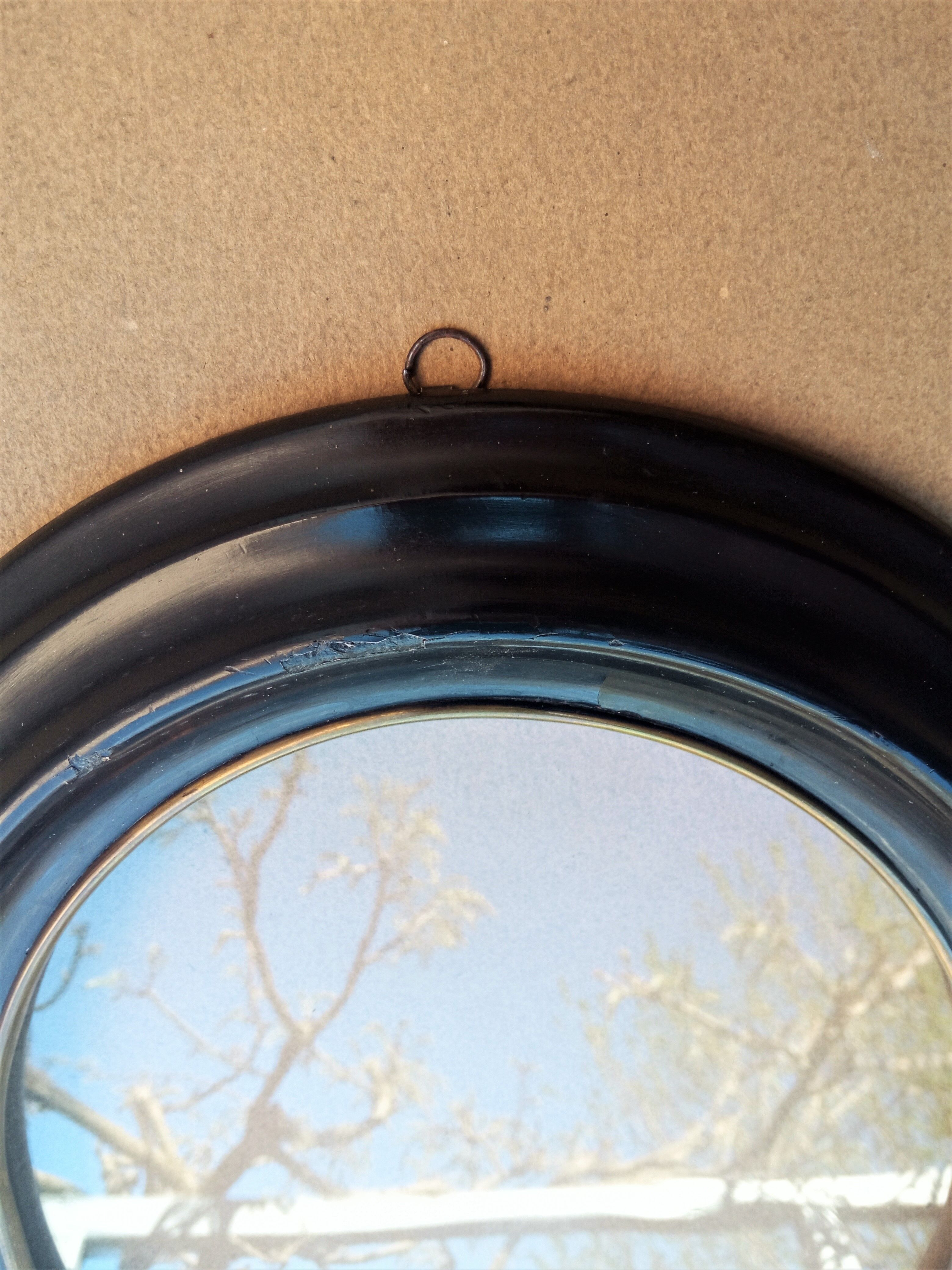 Black lacquered oval frame with its blown glass - Napoleon III - view 25.4 x 20.4