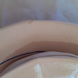 Dish - 5 ceramic dessert plates glazed by Digouin. Pink creme background. Hand-painted.