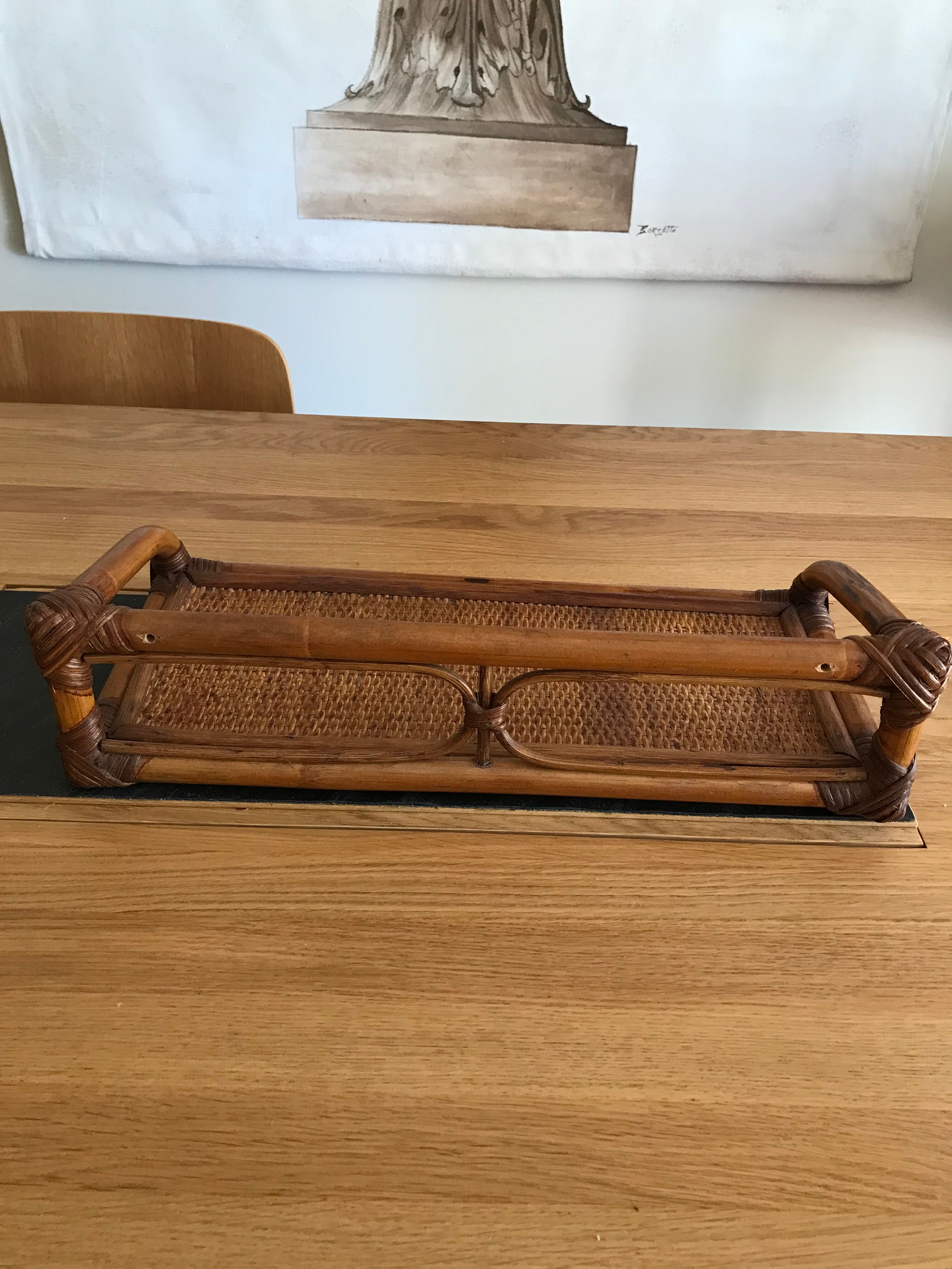 Vintage rattan shelf