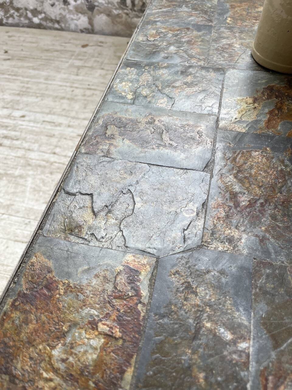 1950s slate coffee table