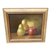 Framed still life of fruits.
