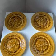 Series 10 brown plates, Barbotine fruit, Choisy le Roi