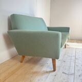 Canapé deux places en tissu de laine, Danemark 1960