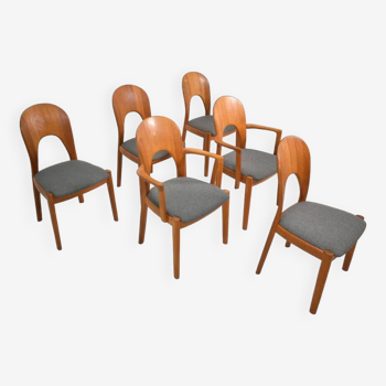 Set 6 danish chairs by Niels Koefoed