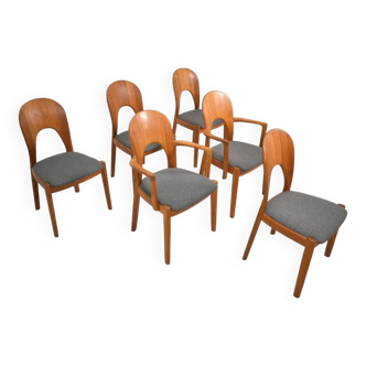 Set 6 danish chairs by Niels Koefoed