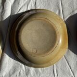 Set of 8 brown-rimmed stoneware deep plates Atelier Saint Simon D19.5
